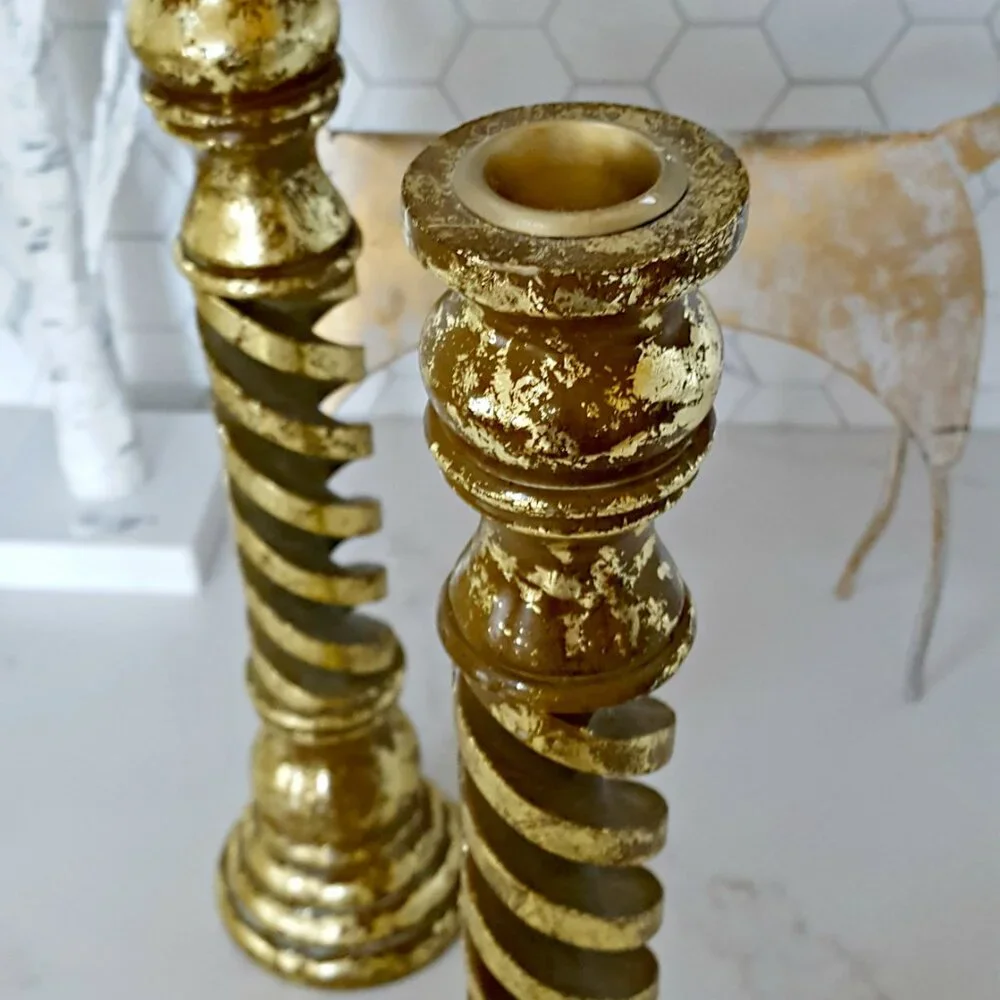 NEW! EXQUISITE Twisted SOLID TALL CANDLESTICKS Holders
